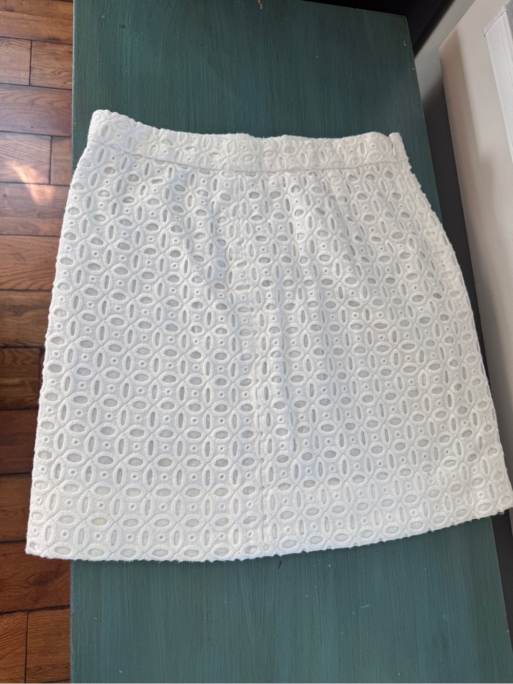 J. Crew White Eyelet Mini Skirt